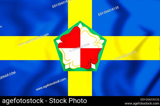 3D Flag of Pembrokeshire County, Wales. 3D Illustration