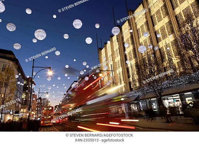 Christmas lights on Oxford Street, London, United Kingdom