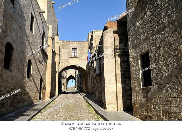 Rhodes  Dodecanese Islands  Greece  Avenue of the Knights Ippoton, Old Town, Rhodes City