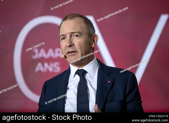 Dirk Gyselinck pictured during a press conference to present the year results of Belfius bank, Friday 25 February 2022 at the Belfius tower