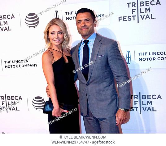 2016 Tribeca Film Festival - 'All We Had' directed by Katie Holmes at John Zuccotti Theater - Arrivals Featuring: Kelly Ripa, Mark Consuelos Where: New York