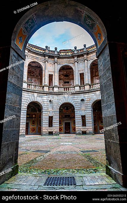The Villa Farnese, also known as Villa Caprarola, a pentagonal mansion in Caprarola in the province of Viterbo, Northern Lazio, Italy