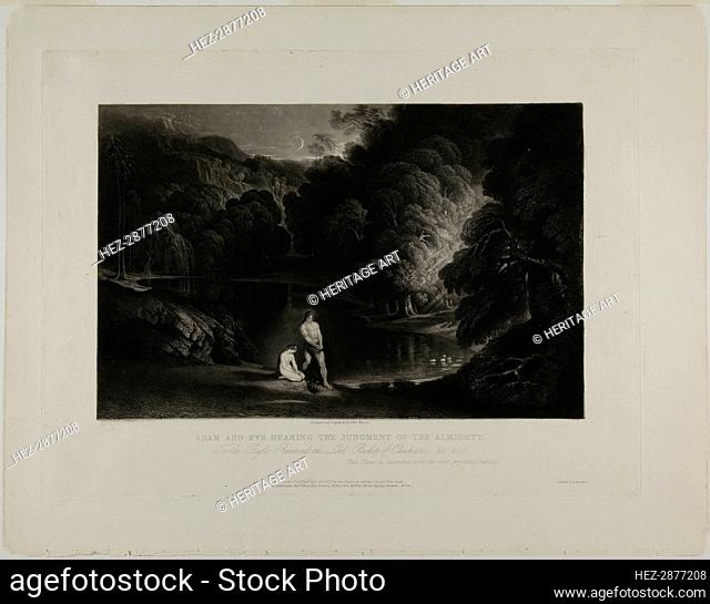 Adam and Eve Hearing the Judgement of the Almighty, from Illustrations of the Bible, 1831. Creator: John Martin