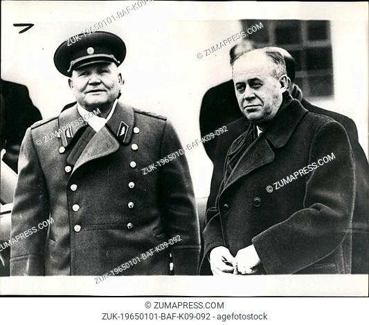 Jan. 01, 1965 - Russia's Representatives Arrive For Funeral Of Sir Winston Churchill: Mr. Konstantin Rudnev - Soviet Deputy Prime Minister - and Marshal Ivan...