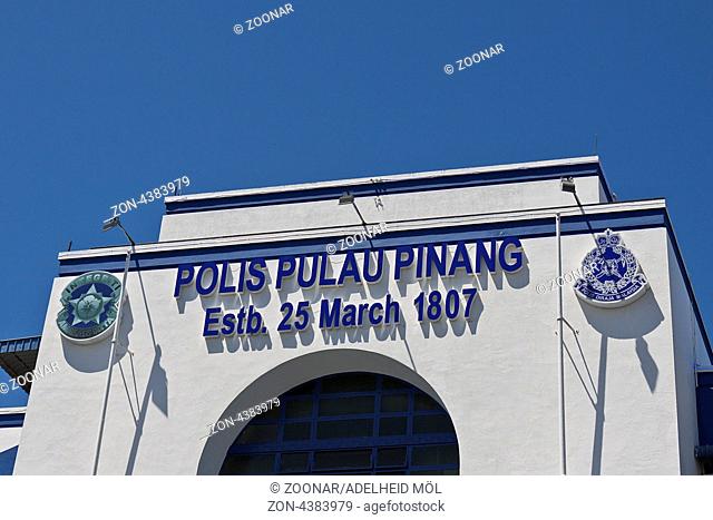 Polizeigebäude, Georgetown, Penang, Malaysia, Südostasien Building of the police, Georgetown, Penang, Malaysia, Southeast Asia