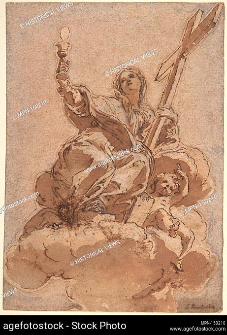Allegorical Figure of Faith. Artist: Giovanni Battista Gaulli (Il Baciccio) (Italian, Genoa 1639-1709 Rome); Date: 1672; Medium: Pen and brown ink