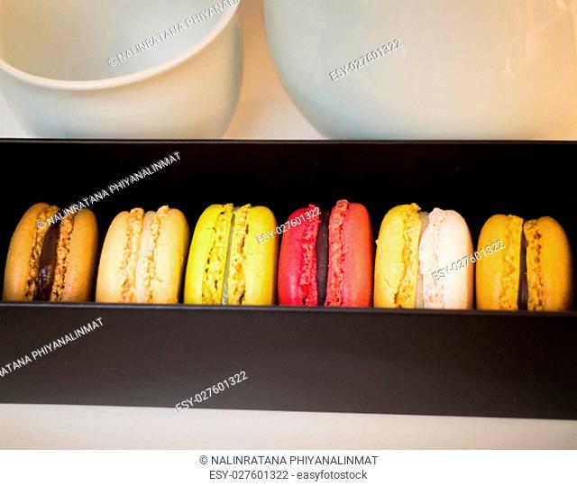 Colorful macaroons in different flavor, stock photo