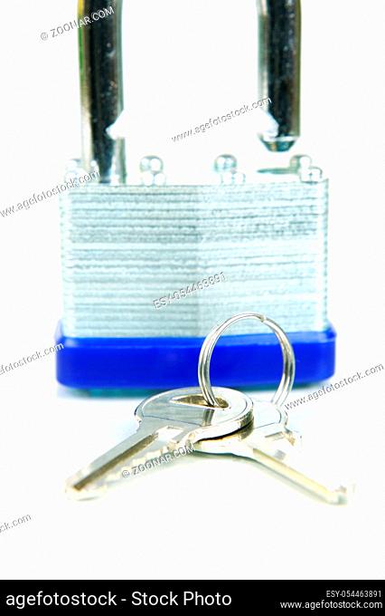 Security padlocks isolated against a white background