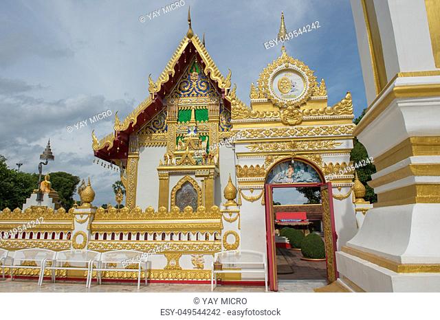 Phra That Phanom Pagoda in Temple Laotian Style of Chedi, Nakhon Phanom, Thailand