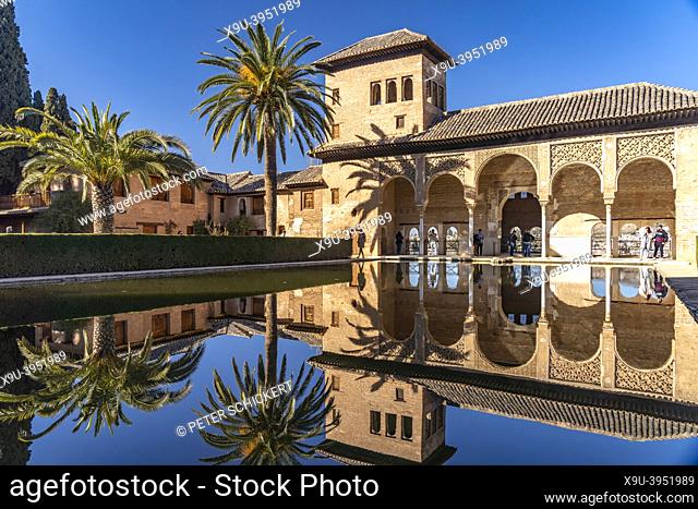 The Partal Palace, world heritage Alhambra in Granada, Andalusia, Spain