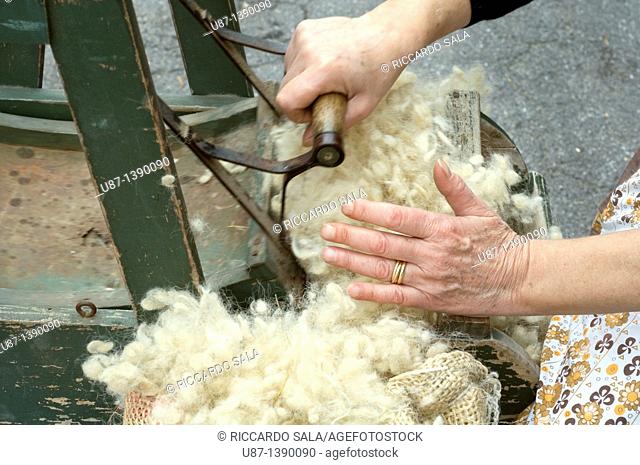 Italy, Lombardy, Old Carding Wool