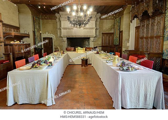 France, Indre et Loire, Loire Valley listed as World Heritage by UNESCO, Langeais, Chateau de Langeais, the banquet room