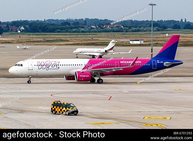 An Airbus A321neo aircraft of Wizzair with registration number HA-LVB at Hannover Airport (HAJ), Hannover, Germany, Europe
