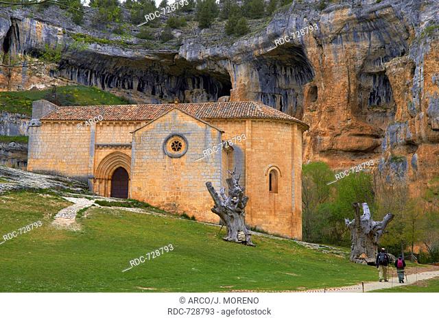 San Bartolome Hermitage, Templar Church, Canon de Rio Lobos, Canyon of Wolves River, Rio Lobos Natural Park, Ucero, Soria, Spain