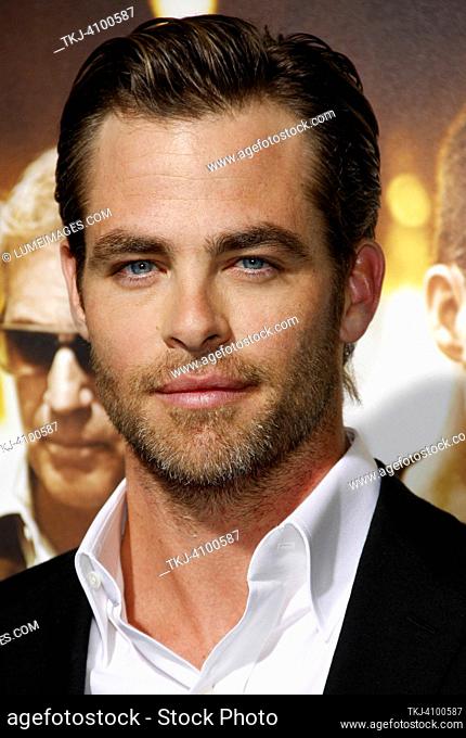 Chris Pine at the Los Angeles premiere of ""Jack Ryan: Shadow Recruit"" held at the TCL Chinese Theatre in Hollywood, USA on January 15, 2014