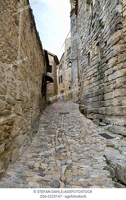 Typical Street in the medieval Village Lacoste, Provence, France