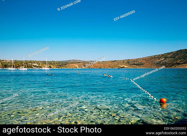 Adriatic beach in Primosten, Croatia