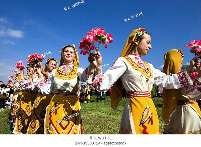 folklore dancers at the Rose-Festival, Bulgaria, Karlovo