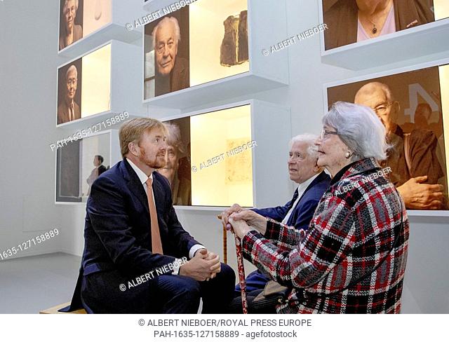 King Willem-Alexander of The Netherlands at the Nationaal Monument Kamp Vught, on November 27, 2019, to opene the renewed memory center
