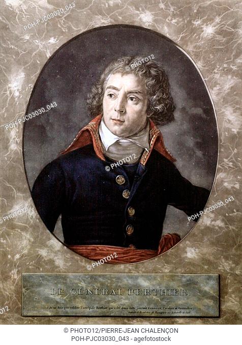 Alix after Baron Antoine-Jean Gros (1771-1835) Portrait of General Berthier Engraving done in watercolours (42 x 32 cm) 1797