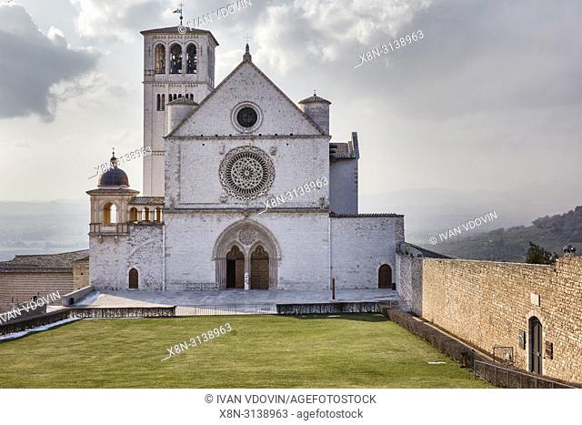 Papal Basilica of Saint Francis of Assisi, Basilica Papale di San Francesco, Assisi, Perugia, Umbria, Italy