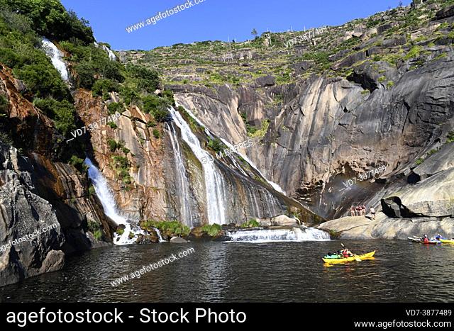 Ezaro waterfall and Jallas or Xallas river. Dumbria, A Coruna, Galicia, Spain