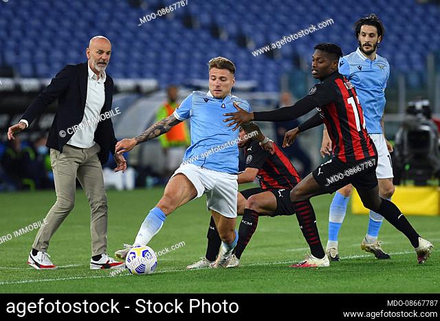 The player of Lazio Ciro Immobile during the match SS Lazio-AC Milan at the stadio Olimpico. Rome (Italy), April 26th, 2021