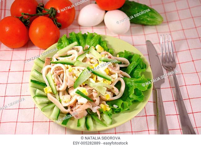 Squid salad with egg