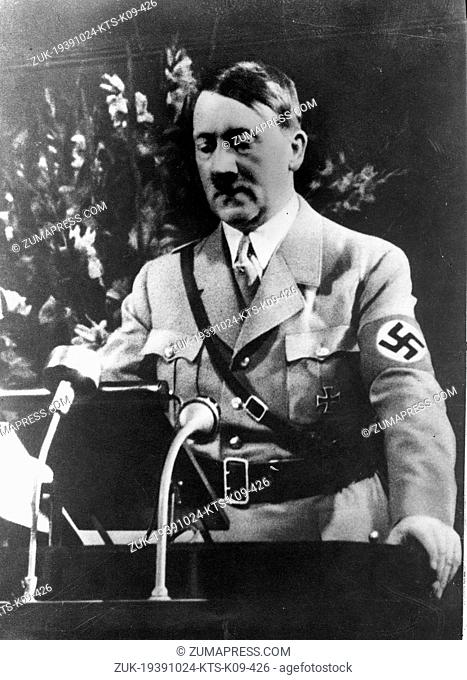 Oct. 24, 1939 - Berlin, Germany - ADOLF HITLER (April 20, 1889–April 30, 1945) was the Fuhrer und Reichskanzler (Leader and Imperial chancellor) of Germany from...
