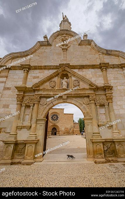 entrance portal, monastery of Santa María la Real de Huerta, built between the 12th and 16th centuries, Santa María de Huerta, Soria