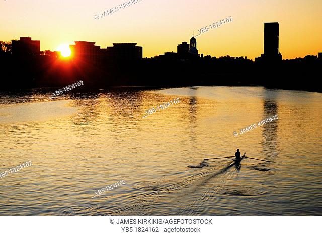Dawn Rowing on the Charles
