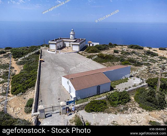 Cap Blanc lighthouse, Llucmajor, Mallorca, Balearic Islands, Spain