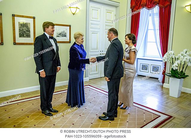 King Willem-Alexander of The Netherlands.during an official state banquet with president Dalia Grybauskaite at the Presidential palace in Vilnius, Lithuania