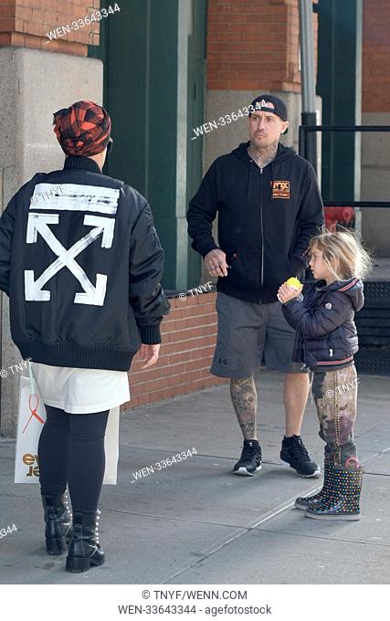 Pink and Carey Hart out and about with their daughter Willow Sage Featuring: Pink, Willow Sage, Carey Hart Where: New York City, New York