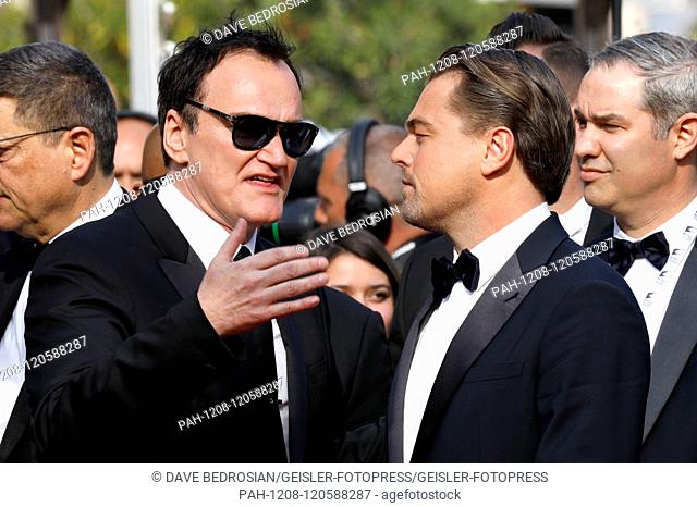 Quentin Tarantino and Leonardo DiCaprio attending the 'Once Upon a Time in Hollywood' premiere during the 72nd Cannes Film Festival at the Palais des Festivals...