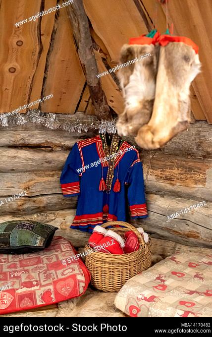 traditional sami clothing, hetta, lapland, finland