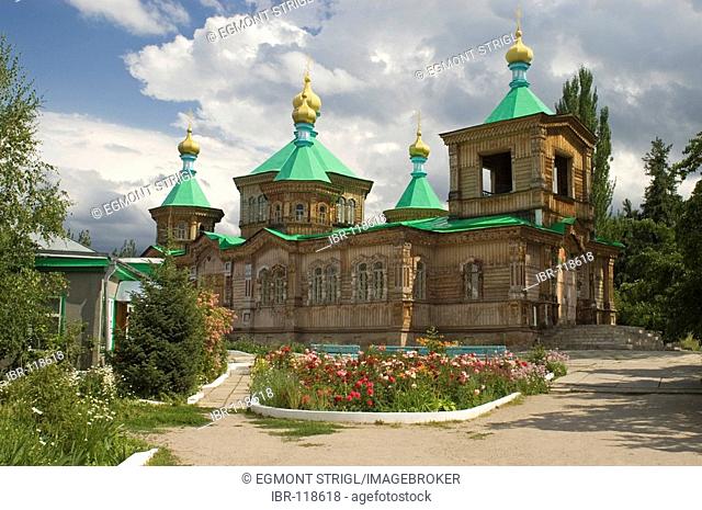 Russian-orthodox church of Karakol, Tian Shan Mountains, Kyrgyzstan