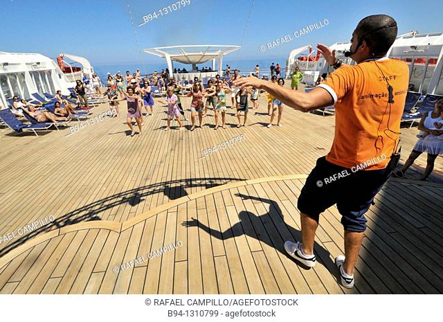 Dance on the deck of a cruise ship