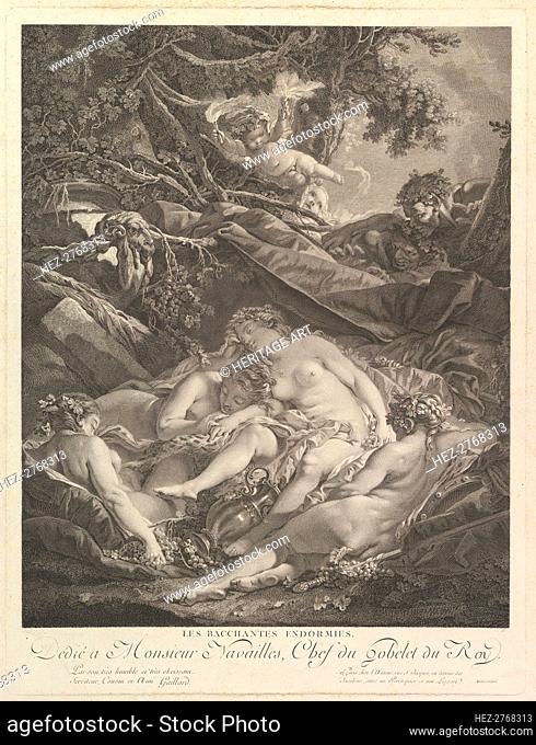 Les Bacchantes Endormies (The Sleeping Bacchantes), 18th century. Creator: Rene Gaillard