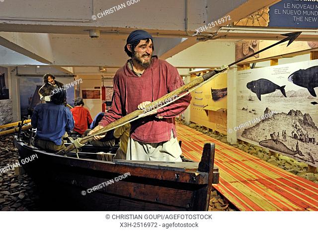 whale hunting scene replica, Albaola The Sea Factory of The Basques, Pasaia San Pedro, San Sebastian, Bay of Biscay, province of Gipuzkoa, Basque Country, Spain
