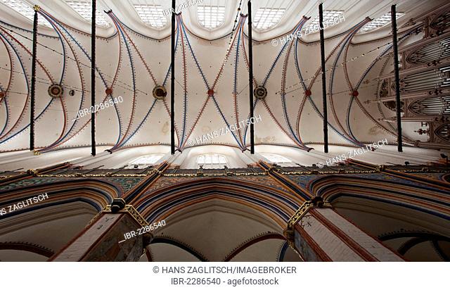 Ceiling, Church of St. Nicholas, Stralsund, Mecklenburg-Western Pomerania, Germany, Europe