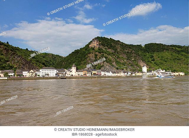 Burg Katz castle, St. Goarshausen, UNESCO World Heritage Site Upper Middle Rhine Valley, Rhineland-Palatinate, Germany, Europe