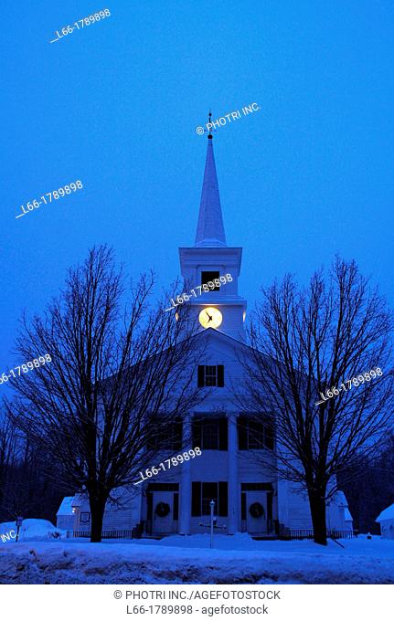 church, winter, Dublin New Hampshire