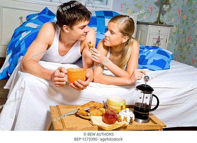 Young couple spending morning together