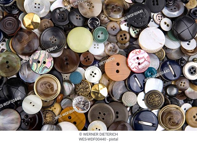 Variety of buttons, full frame