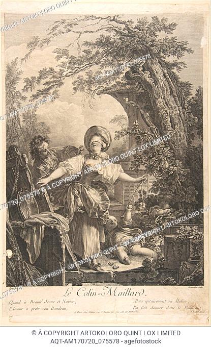 Le Colin-Maillard, n.d., Etching and engraving, Sheet: 17 5/16 Ã— 11 3/4 in. (44 Ã— 29.8 cm), Prints, Jacques Firmin Beauvarlet (French, Abbeville 1731â€“1797)