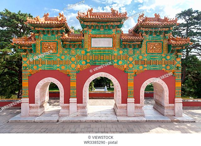 Beijing xiangshan park coloured glaze memorial archways