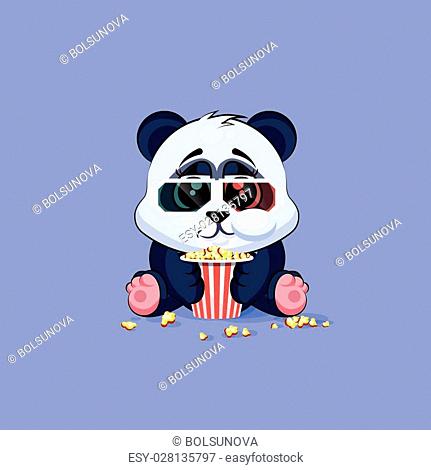 Vector Stock Illustration Emoji character cartoon Panda chewing popcorn,  Stock Vector, Vector And Low Budget Royalty Free Image. Pic. ESY-028135797  | agefotostock