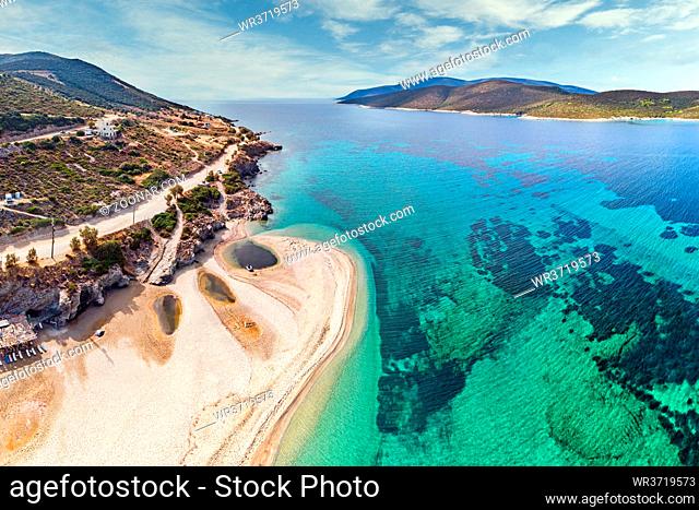 The beach Megali Ammos of Marmari in Evia island, Greece