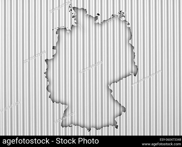 Karte von Deutschland auf Wellbelch - Map of Germany on corrugated iron